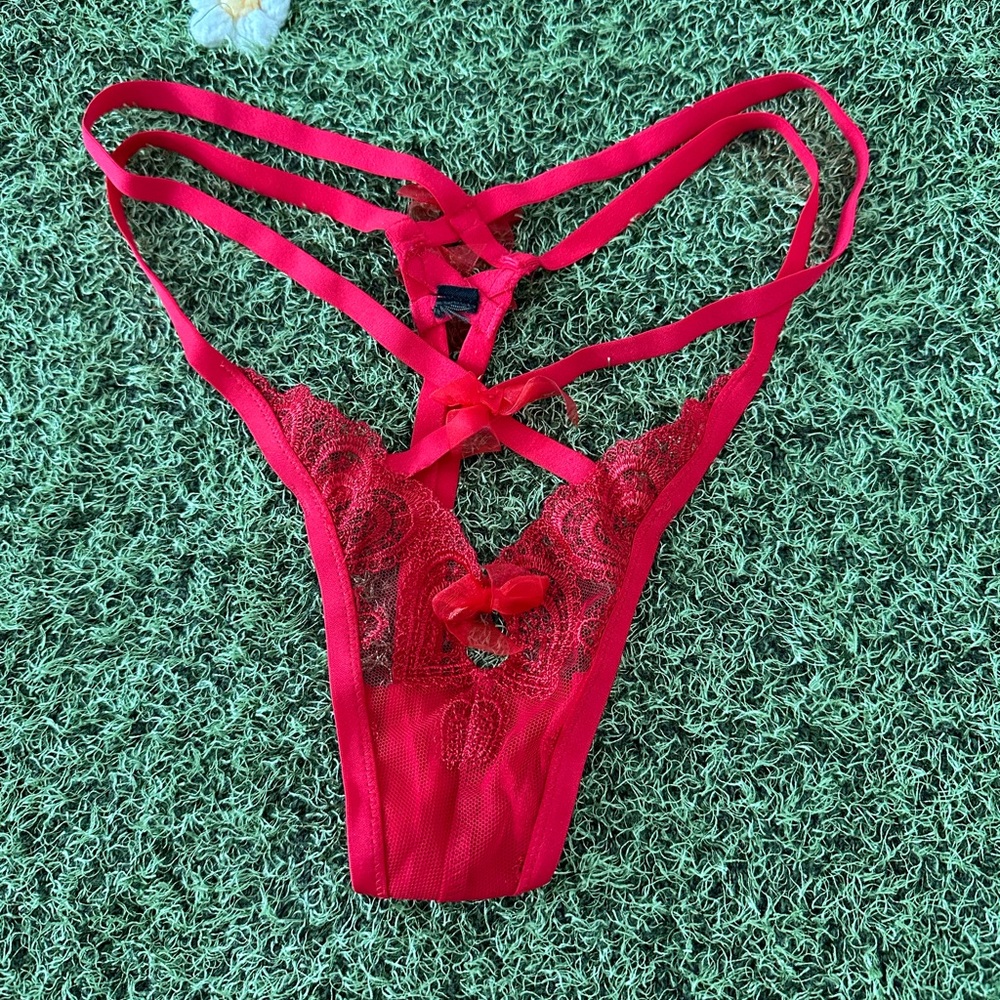 For Love and Lemons Heart Lace Thong